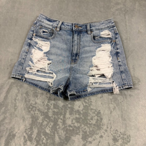 American Eagle Outfitters Pants - American Eagle Women Size 6 W29 Distress Denim Shorts Light Wash Comfort Stretch